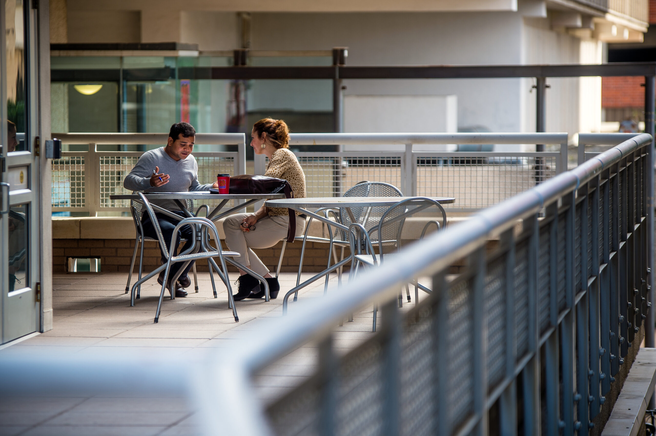 Faculty member with student